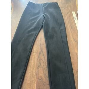 Ttahari womens Pants M/M black faux leather straight leg 28" classic dress